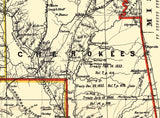 1889 Map of Oklahoma Indian Territory