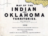 1892 Map of the Indian and Oklahoma Territories