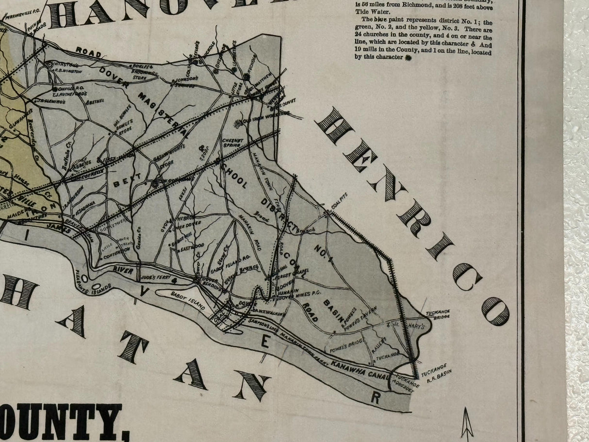 1881 Map of Goochland County Virginia