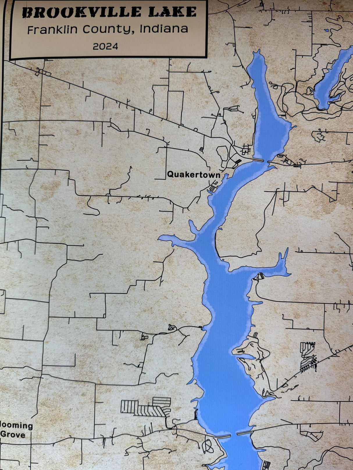 2024 Map of Brookville Lake Franklin County Indiana