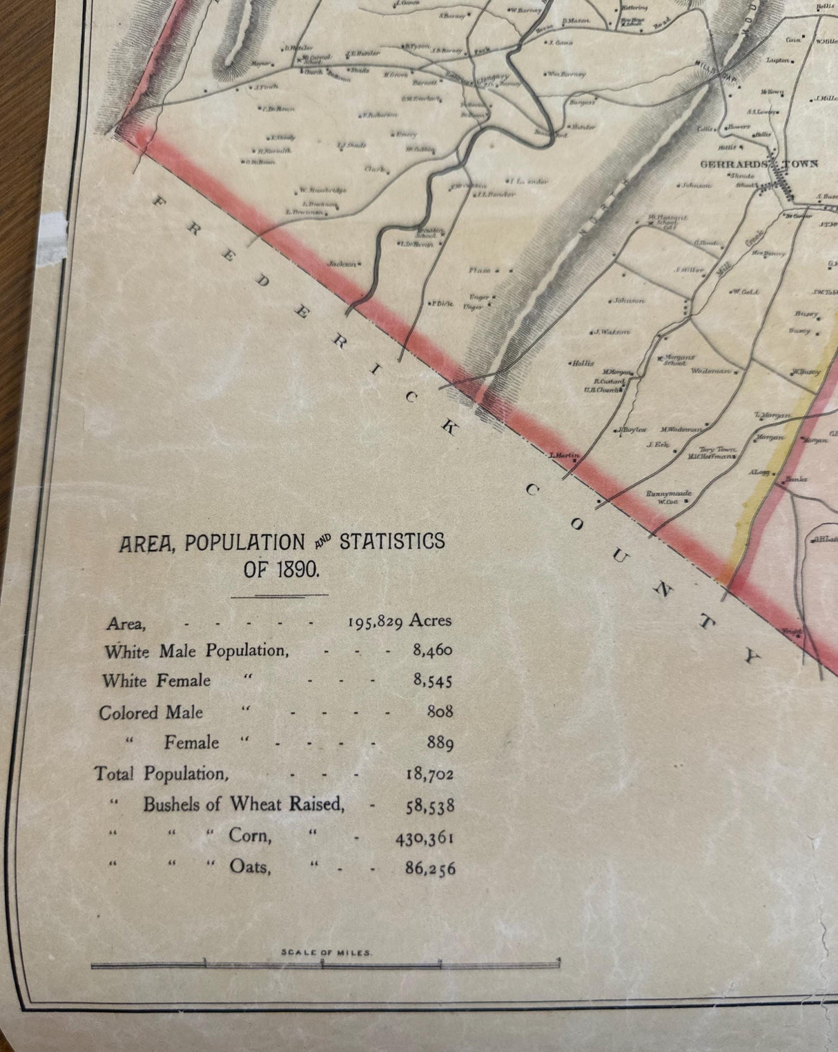 1894 Map of Berkeley County West Virginia Martinsburg