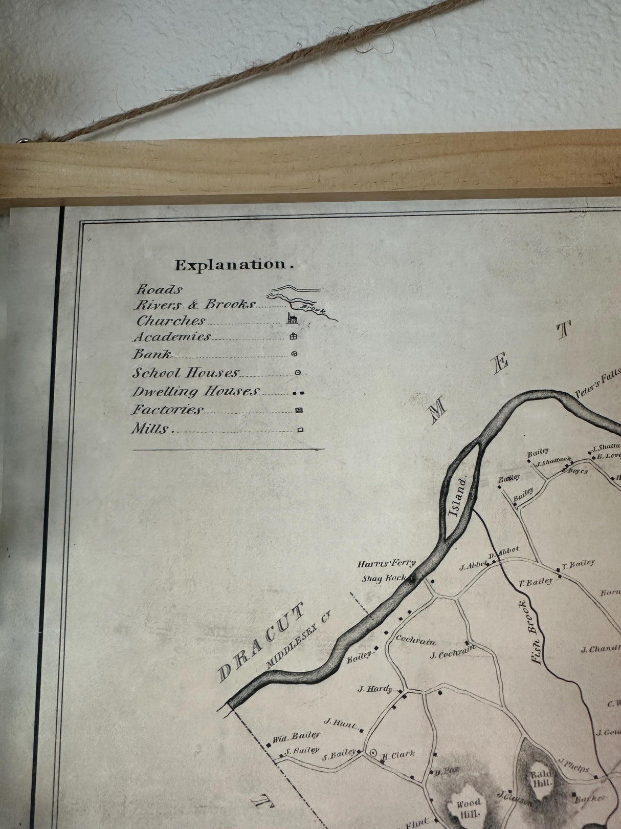 1830 Map of Andover Essex County Massachusetts