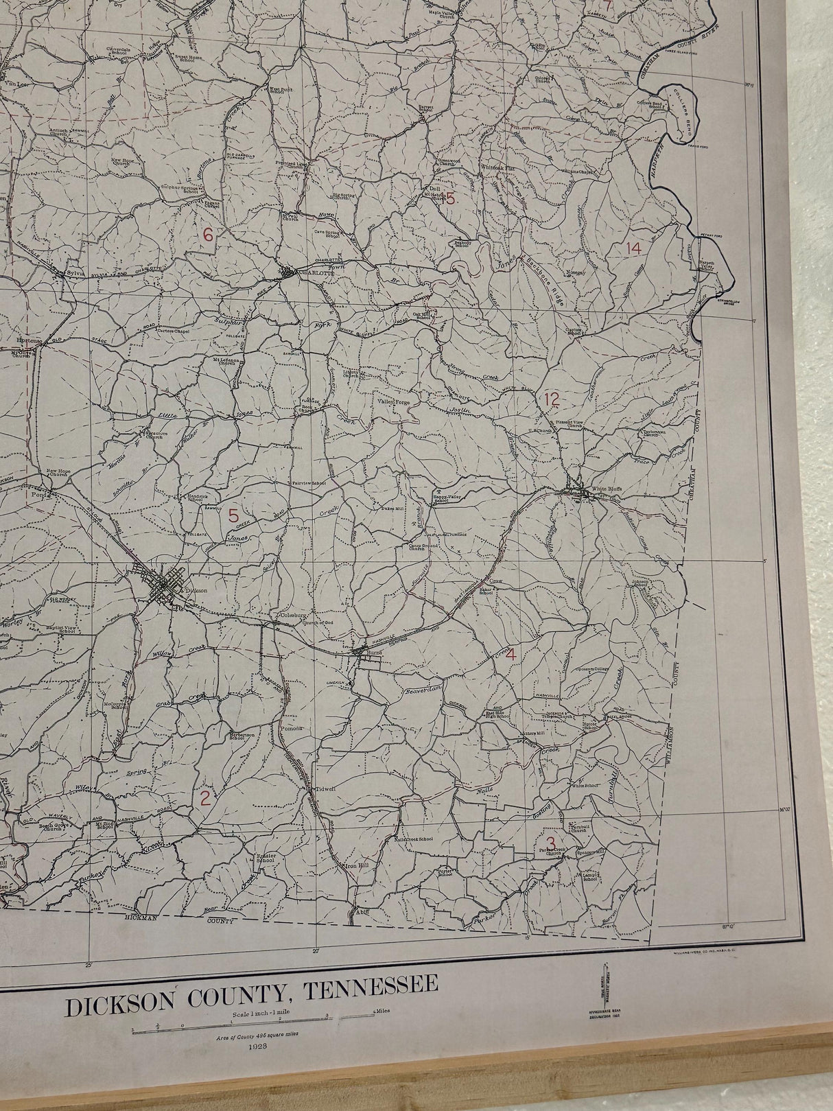 1923 Map of Dickson County Tennessee
