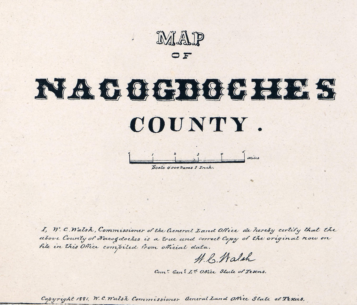 1881 Map of Nacogdoshes County Texas
