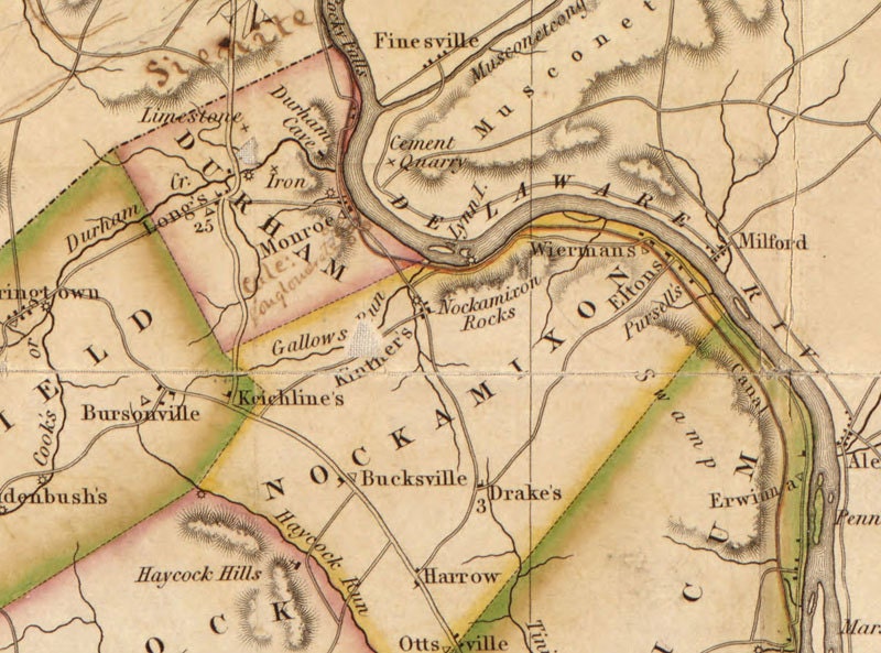 1831 Map of Bucks County Pennsylvania
