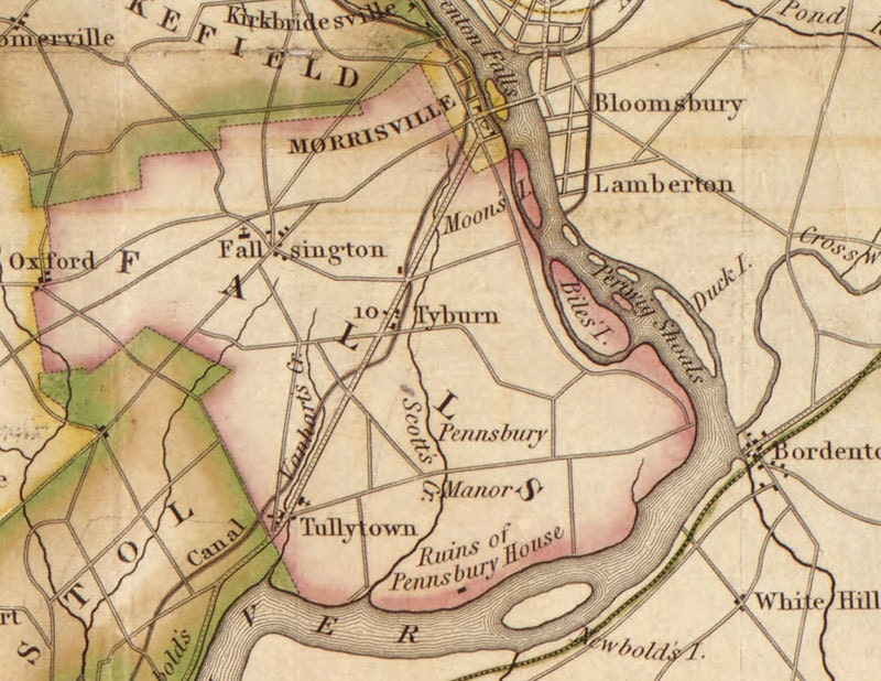 1831 Map of Bucks County Pennsylvania