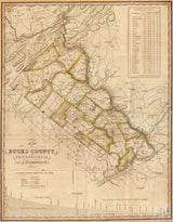 1831 Map of Bucks County Pennsylvania