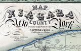 1852 Map of Niagara County New York Lockport Lewiston