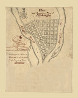 1760 Canvas Map of Pittsburgh Pennsylvania