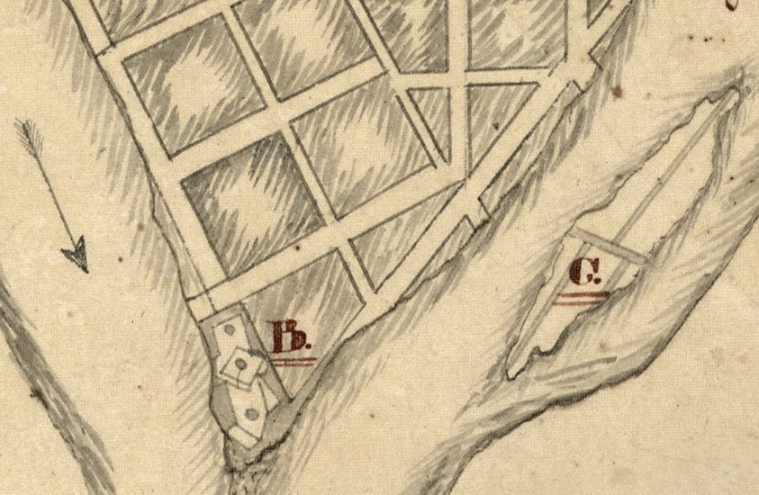 1760 Canvas Map of Pittsburgh Pennsylvania