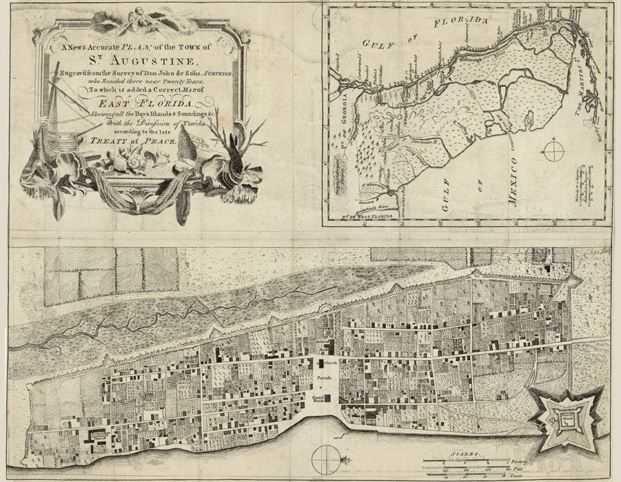 1764 Map of Saint Augustine Florida