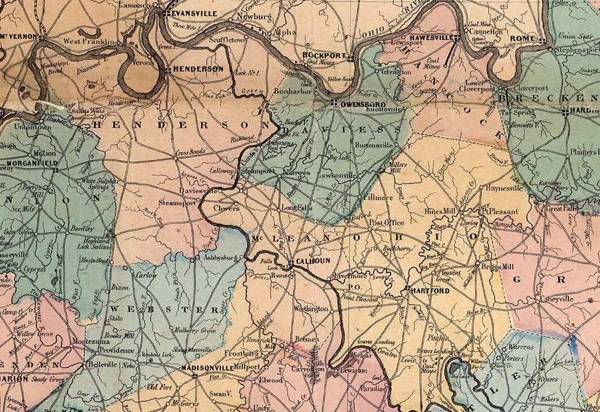 1862 Map of the State of Kentucky