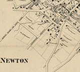 1860 Map of Sussex County New Jersey from actual surveys and records Newton