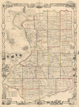 1854 Farm Line Map of Erie County NY from actual surveys Buffalo