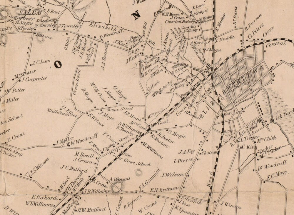 1850 Map of Essex County New Jersey