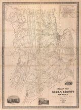 1850 Map of Essex County New Jersey LARGE 40 x 54