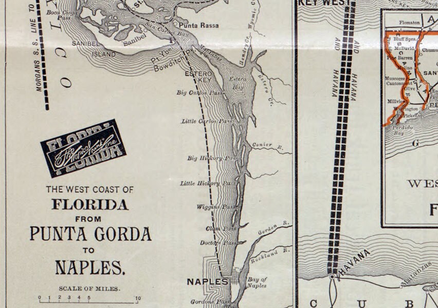 1894 Map of the State of Florida