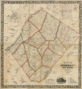 1860 Map of Sussex County New Jersey from actual surveys and records Newton