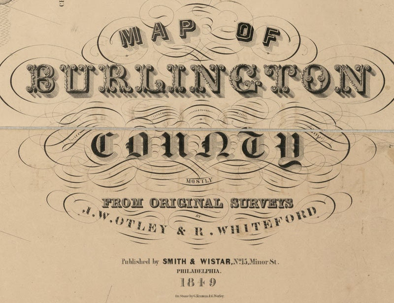 1849 Map of Burlington County New Jersey