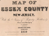 1850 Map of Essex County New Jersey