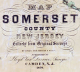 1850 Map of Somerset County New Jersey Somerville
