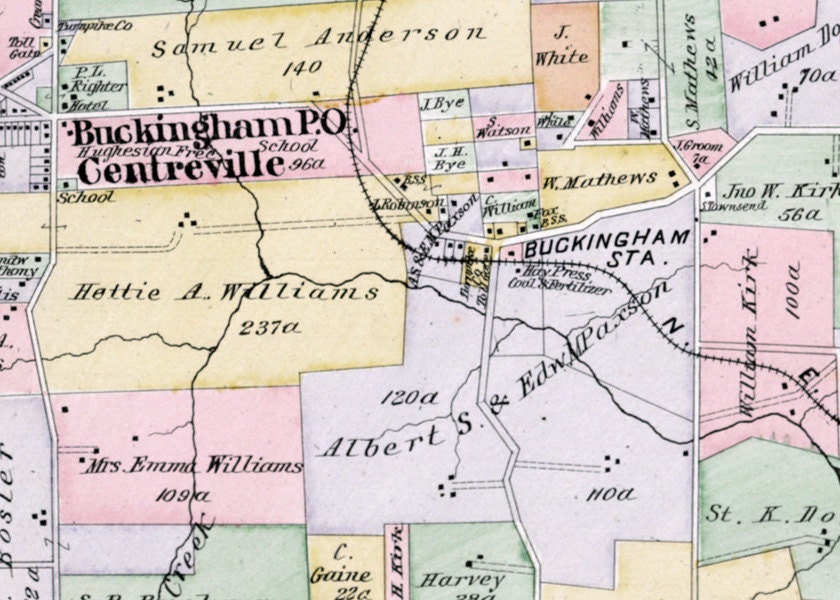 1891 Map of Buckingham Township Bucks County Pennsylvania