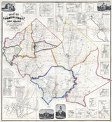 1862 Map of Cumberland County New Jersey Bridgeton Millville