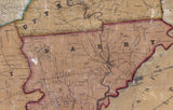 1848 Farm Line Map of Delaware County Pennsylvania from original surveys