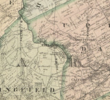 1876 Map of Delaware County PA and the city of Philadelphia