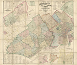 1876 Map of Delaware County PA and the city of Philadelphia