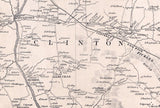 1851 Map of Hunterdon County New Jersey Lambertville