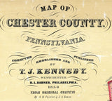 1856 Map of Chester County PA West Chester