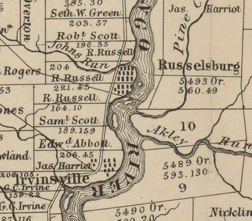 1865 Farm Line Map of Warren County Pa Hunts Improved Map