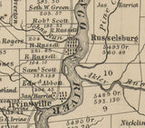 1865 Farm Line Map of Warren County Pa Hunts Improved Map