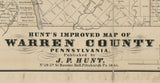 1865 Farm Line Map of Warren County Pa Hunts Improved Map