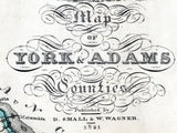 1821 Map of York & Adams County Pennsylvania