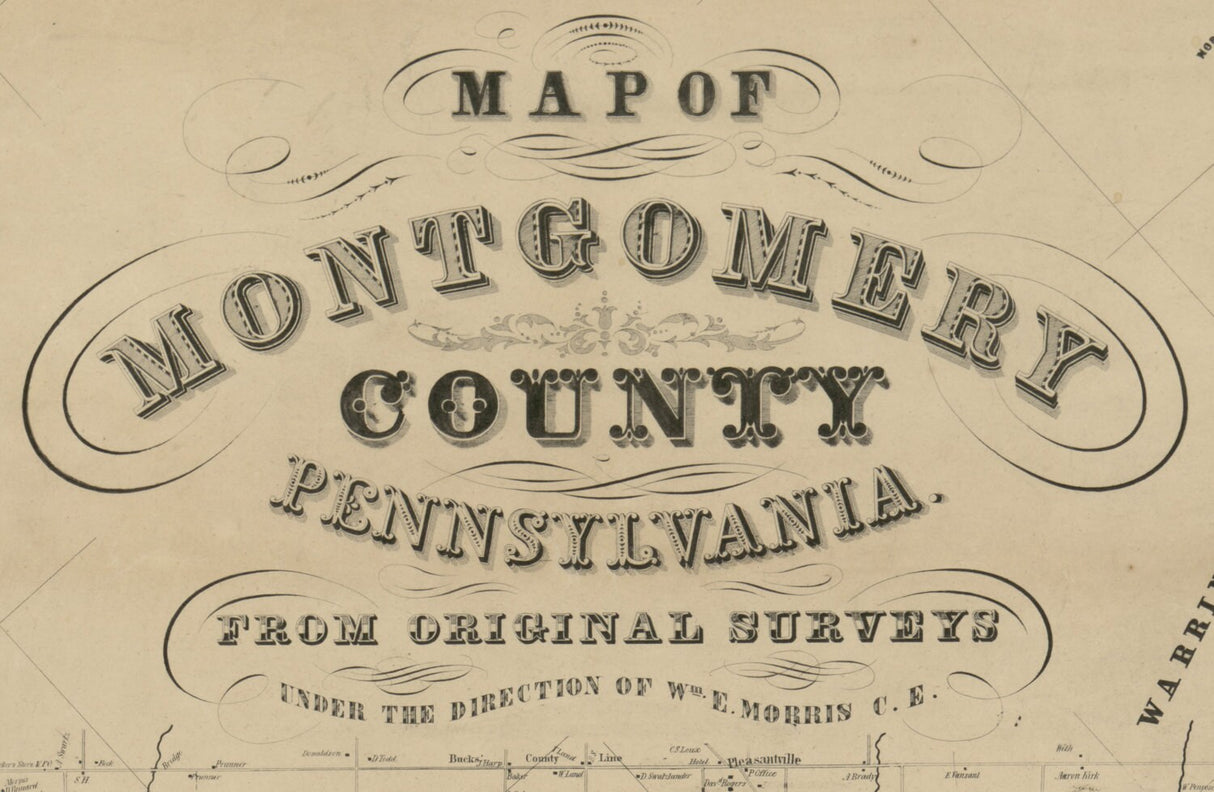 1849 Map of Montgomery County PA from Original Surveys