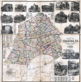 1860 Map of Chester County Pennsylvania Landowner Names