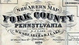 1860 Map of York County Pennsylvania Farm Names