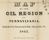 1865 Map of the Oil Region of Pa Venango Warren Crawford County