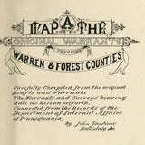 1881 Map of Warren & Forest County Pa Showing Early Land Tracts