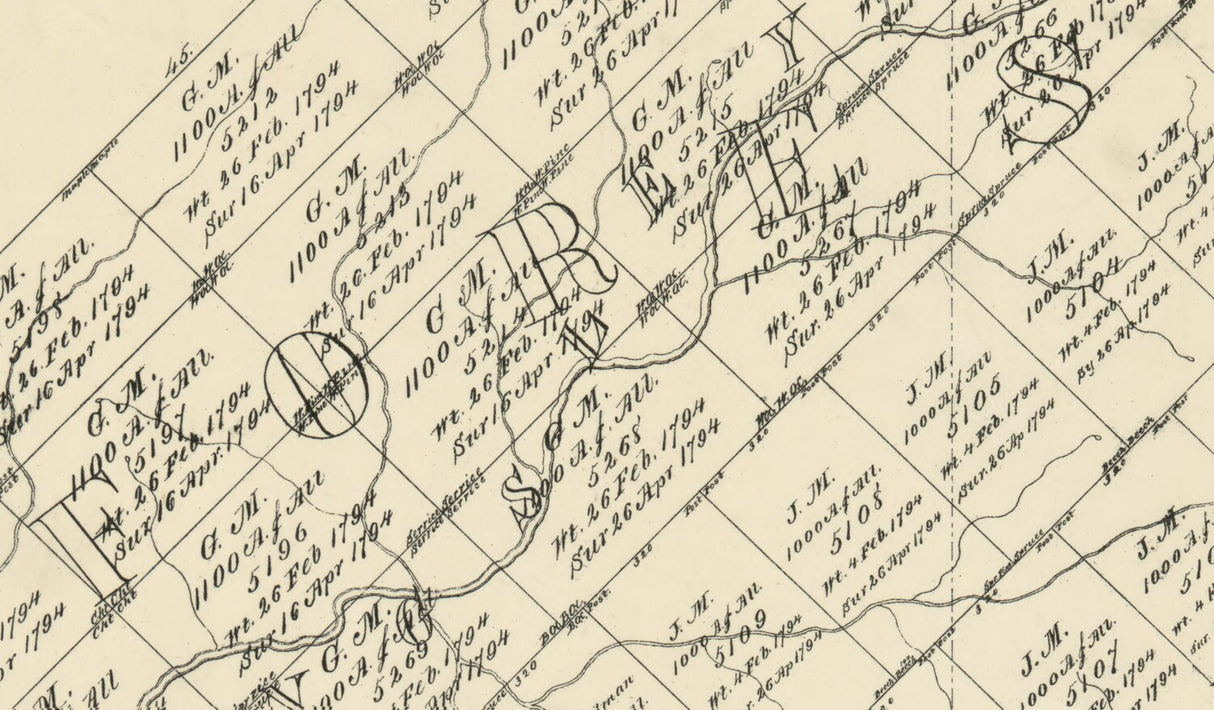 1881 Map of Warren & Forest County Pa Showing Early Land Tracts