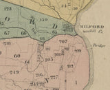 1856 Farm Line Map of Pike County Pa Milford Port Jervis