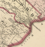 1872 Farm Line Map of Pike County PA from actual surveys Milford Matamoras