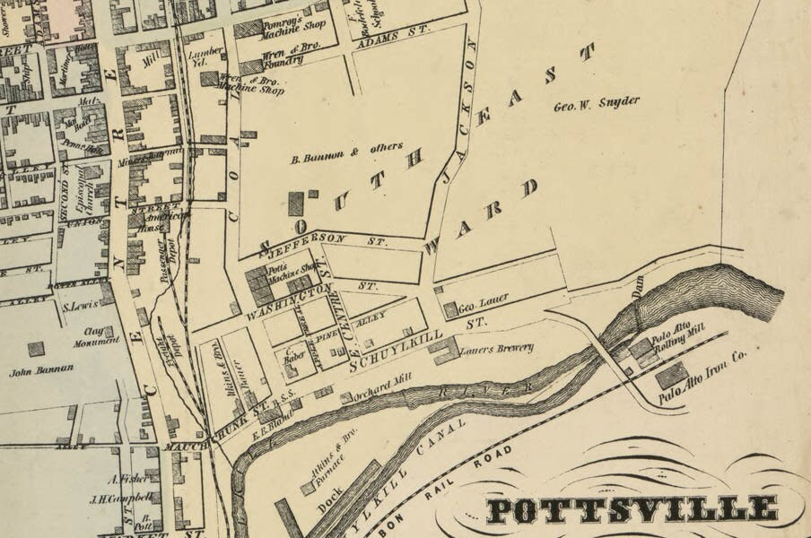 1864 Map of Schuylkill County PA from actual surveys Pottsville Genealogy