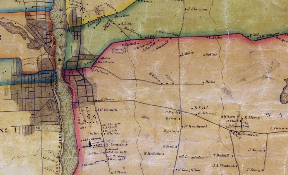 1851 Map of the city of Augusta Maine