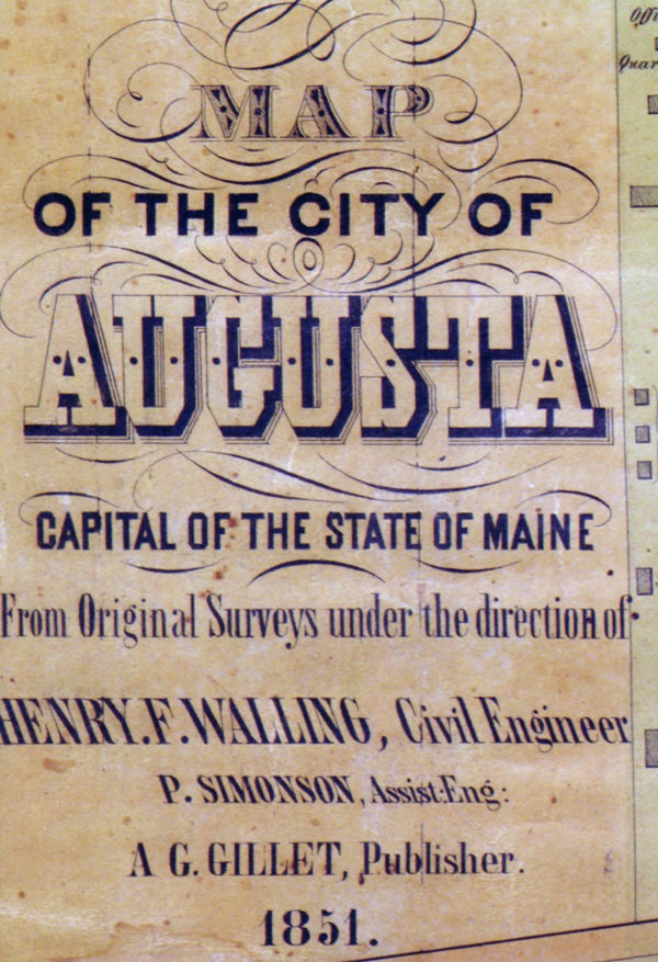 1851 Map of the city of Augusta Maine