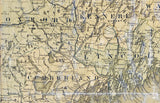 1852 Map of The State of Maine Showing Roads Railroads Towns