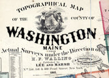 1861 Map of Washington County Maine Farm Names