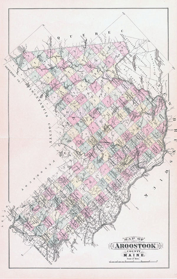 1887 Map of Aroostook County Maine